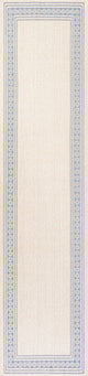 Lucia Classic Diamond Border Indoor/Outdoor Area Rug, Cream/Blue, 2x8
