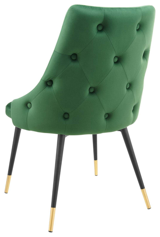Side Dining Chair, Set of 2, Velvet, Green, Cafe Bistro Restaurant Hospitality