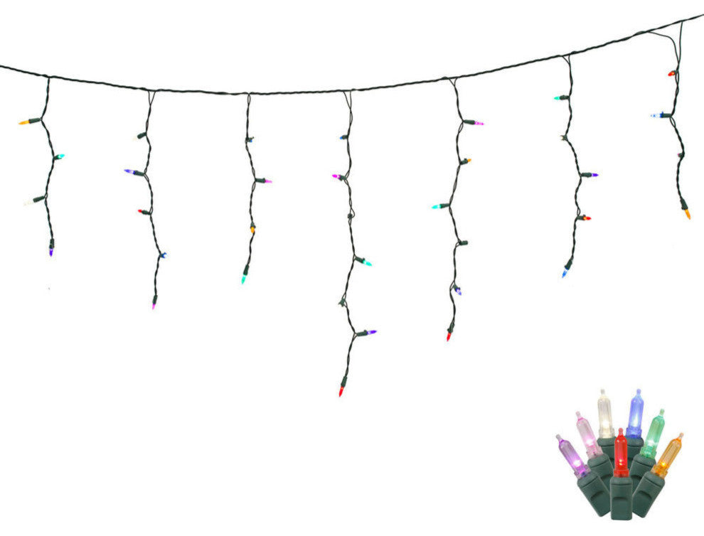 70Lt Led Multi/Gw M5 Icicle Ec Set 9'L