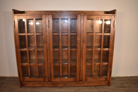 Craftsman Style Mission 70" Bookcase, Solid White Oak