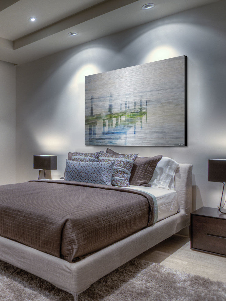 "Dock Mist" UV Ink Print on Brushed  Aluminum, 45"x30"