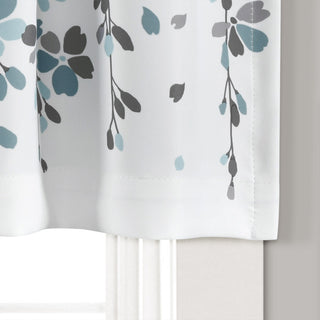 Weeping Flower Room Darkening Valance, Blue/Gray