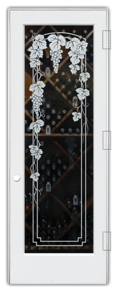 Wine Door - Vineyard Grapes Trellis - Primed - 30" x 96" - Knob on Left -...