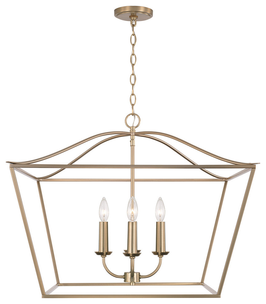 Capital Lighting 350641 Grady 4 Light 28"W Taper Candle Pendant - Matte Brass