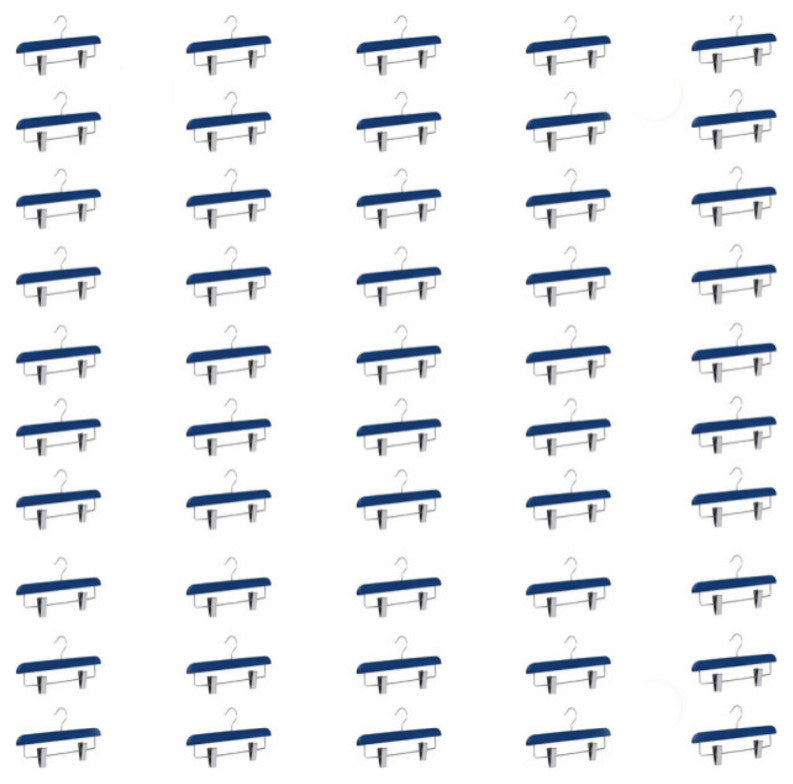 Abs Plastic Trouser Skirt Hangers, Perfect for Skirts, Pants, Slacks, Jeans, Navy, 50-Pack