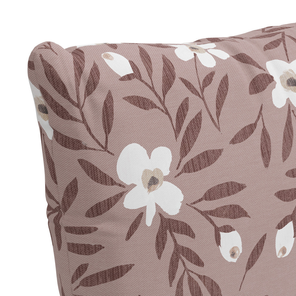 18" Decorative Pillow, Polyester Insert, Fiona Floral Mauve