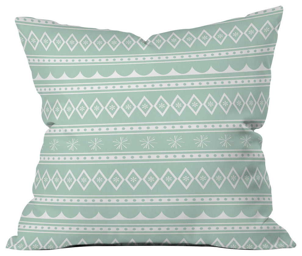 Deny Designs Craftbelly Retro Holiday Mint Throw Pillow, 20"x20"
