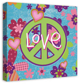 Love Peace Sign 20x20 Canvas Wall Art