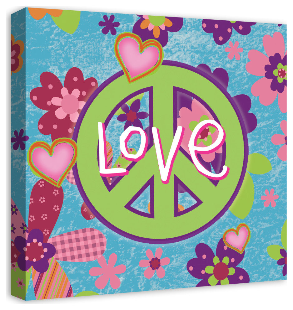 Love Peace Sign 20x20 Canvas Wall Art