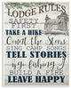 Lodge Rules Country Landscape Te"xtured Wood Design, 10"x15"
