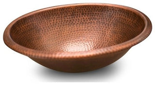 Hammered Copper Oval Bathroom Sink
