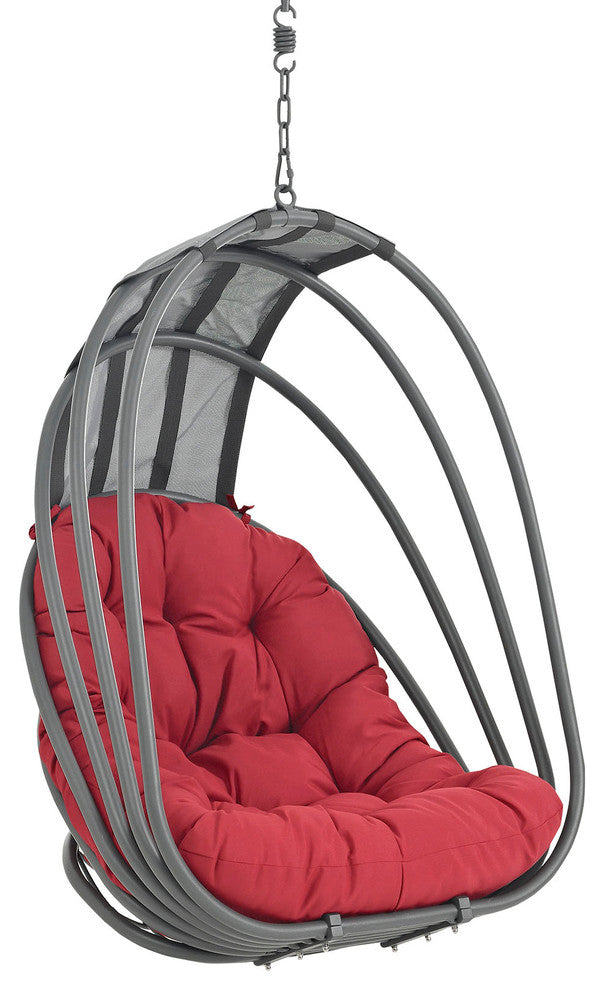 Red Whisk Outdoor Patio Swing Chair With Stand