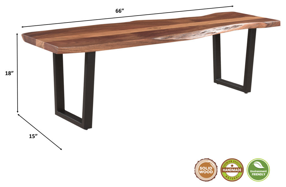 Stafford Live Edge Dining Bench