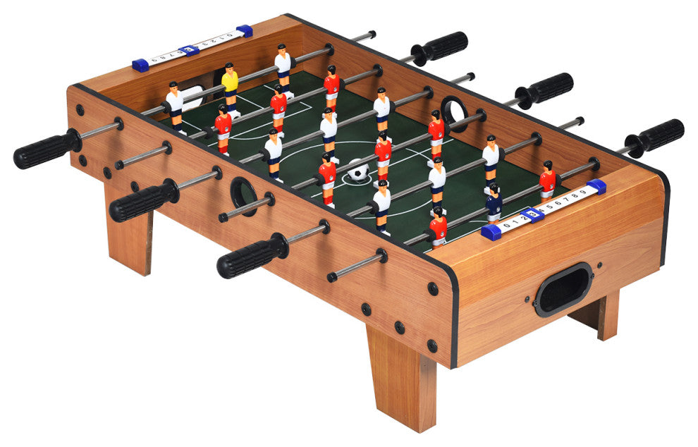 Costway Mini Foosball Table, Soccer Game Table w/ 2 Footballs, Portable Foot