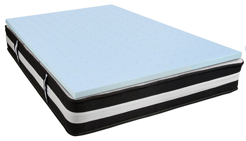 12" CertiPUR-US Foam Pocket Spring Mattress & 3" Gel Memory Foam Topper Bundle,