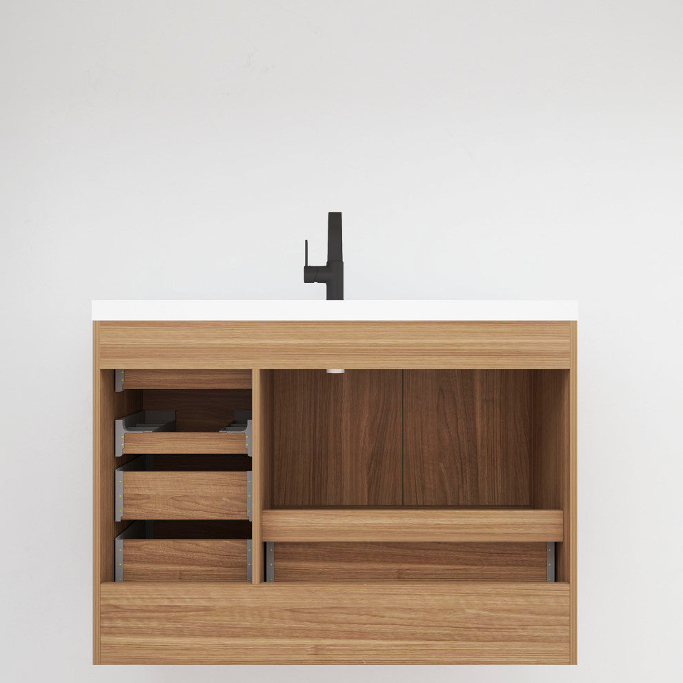 Carla 48" Freestanding Bathroom Vanity, Rosewood