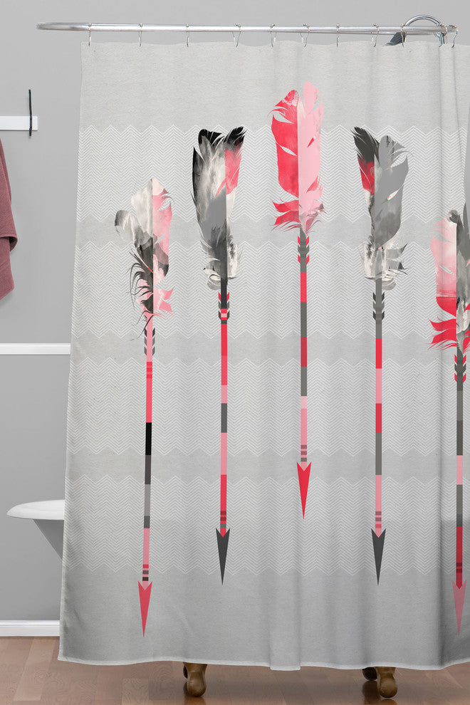 Deny Designs Iveta Abolina Coral Feathers Shower Curtain