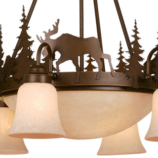 Yellowstone 9L Moose Chandelier Burnished Bronze