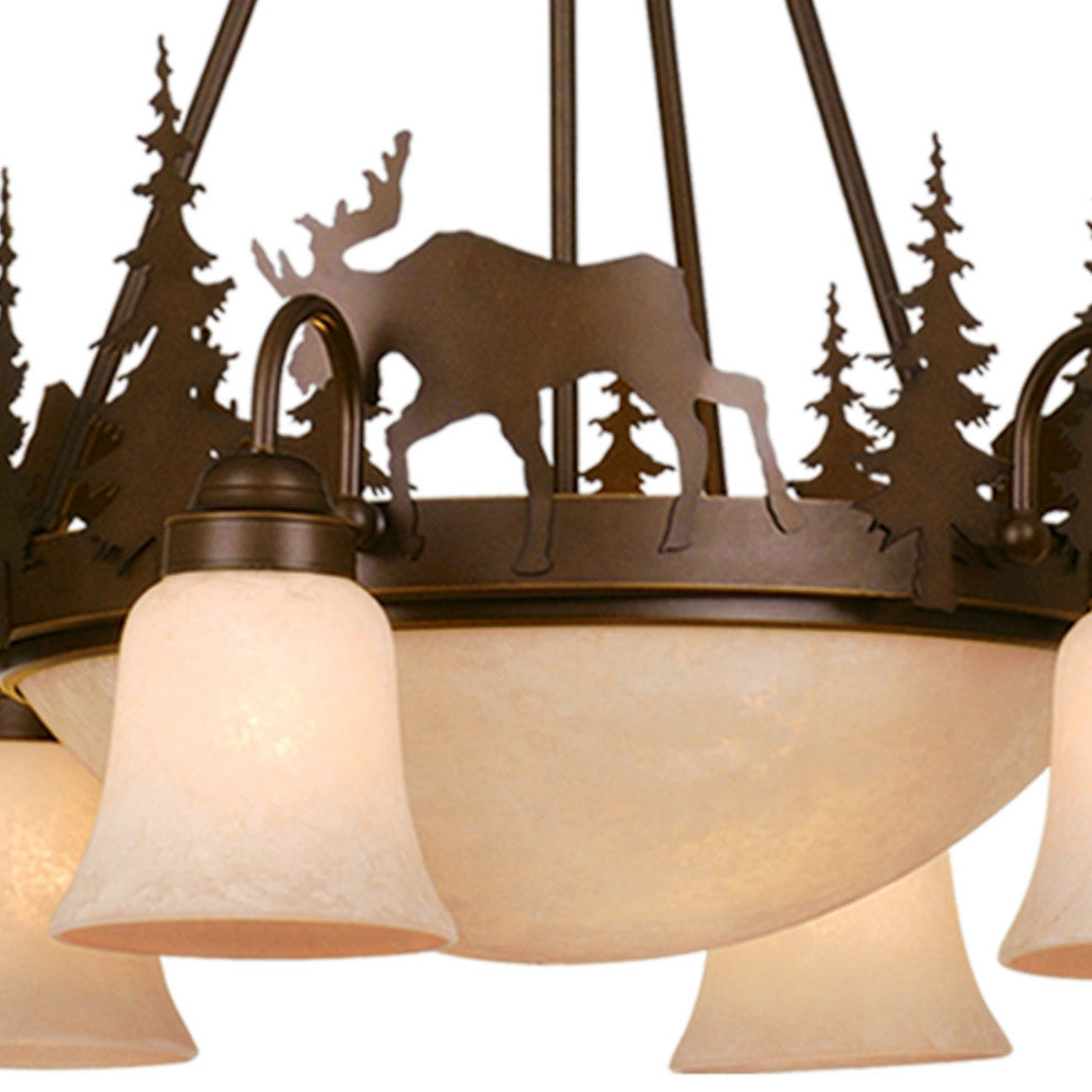 Yellowstone 9L Moose Chandelier Burnished Bronze