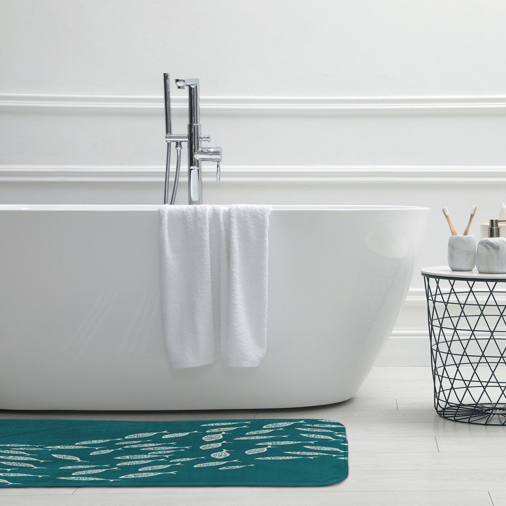 24" x 17" Escuela Bathmat, Ocean Teal