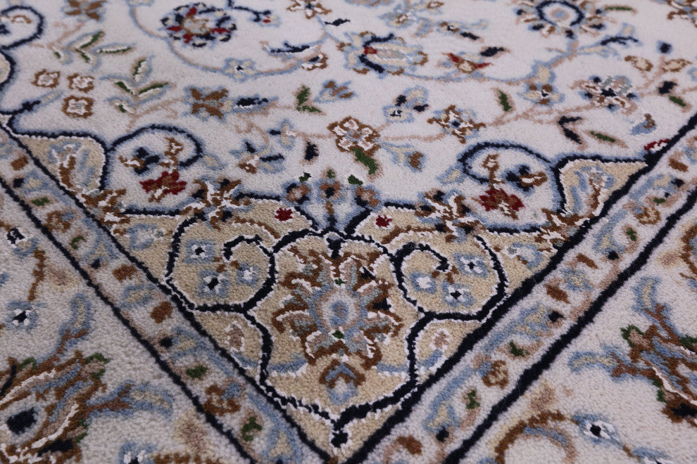 2' 8" X 13' 4" Persian Nain Hand Knotted Wool & Silk Runner Rug - Q14755