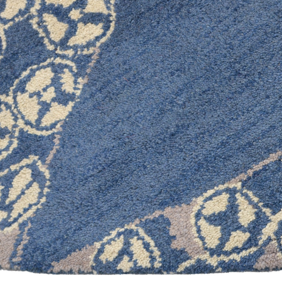 HAND TUFTED WOOL ECO-FRIENDLY AREA RUGS - Blue&Beige, Contemporary Design
