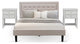 3Pc Fannin Bedroom Set, 1 Queen Bed, 2 Night Stands, Mist Beige