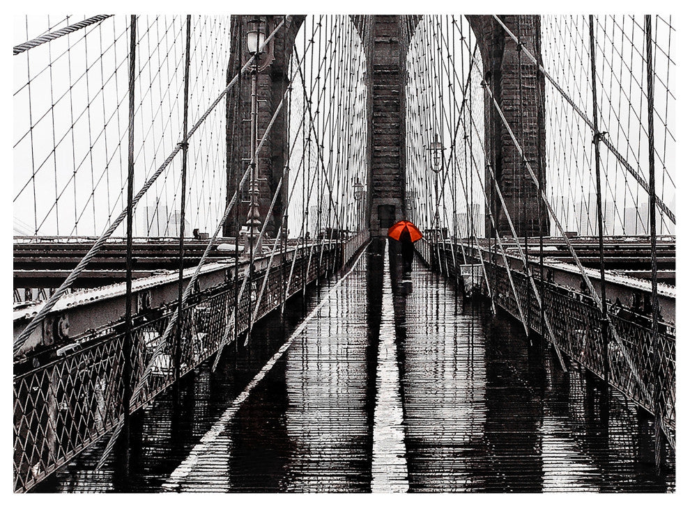 Industrial Brooklyn Bridge Wall Dcor - Multicolor