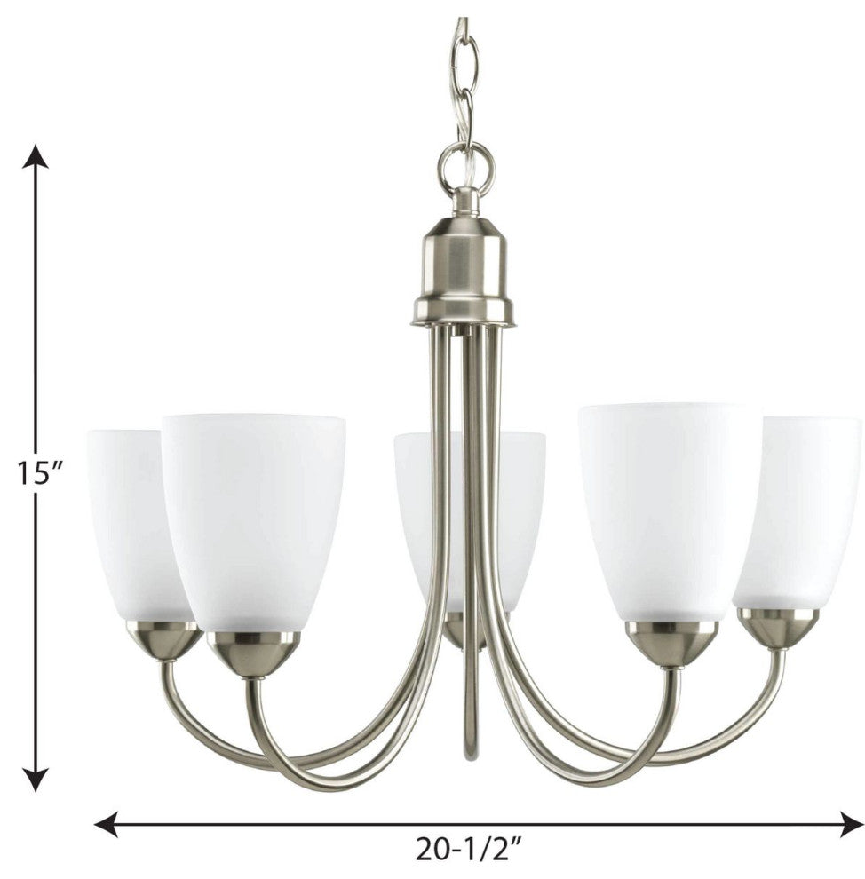 Gather Collection 5-Light Chandelier, Brushed Nickel
