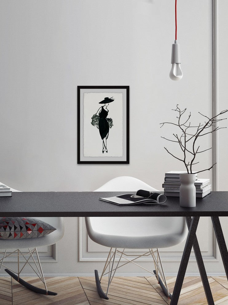 "Perfect in Black" Framed Painting Print, 24"x36"