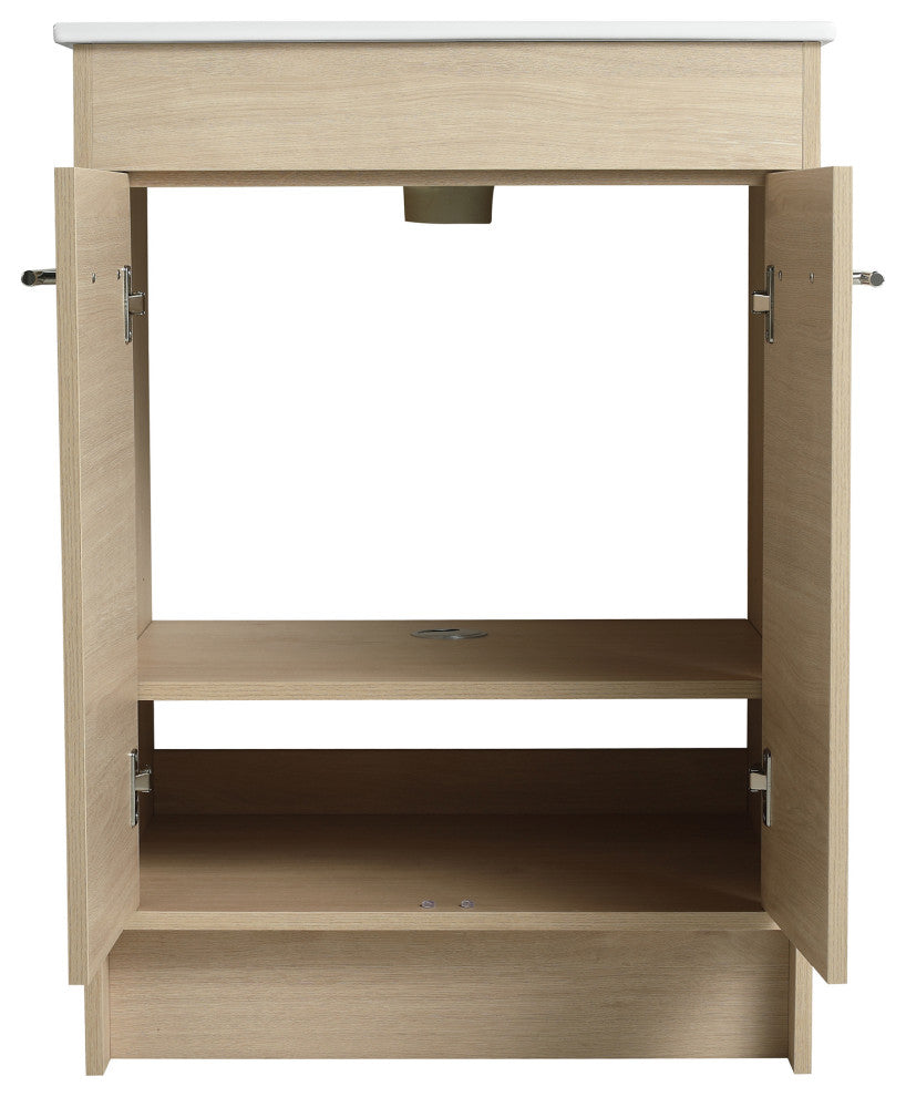 36 inch Plywood Freestanding Bathroom Vanity Set with Integrated Ceramic Sink