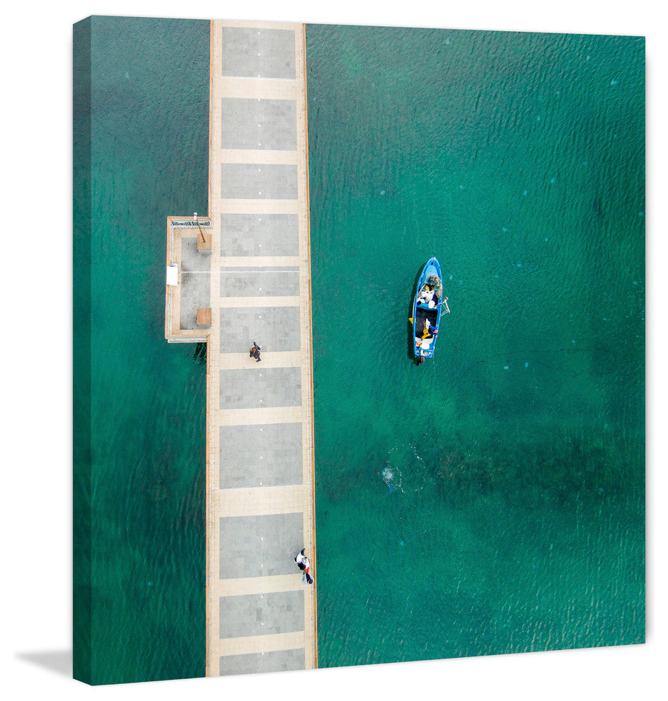 "Blue Boat Floats" Print on Canvas by Karolis Janulis