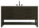Home Living 60" Single Bathroom Vanity, Mocha Brown