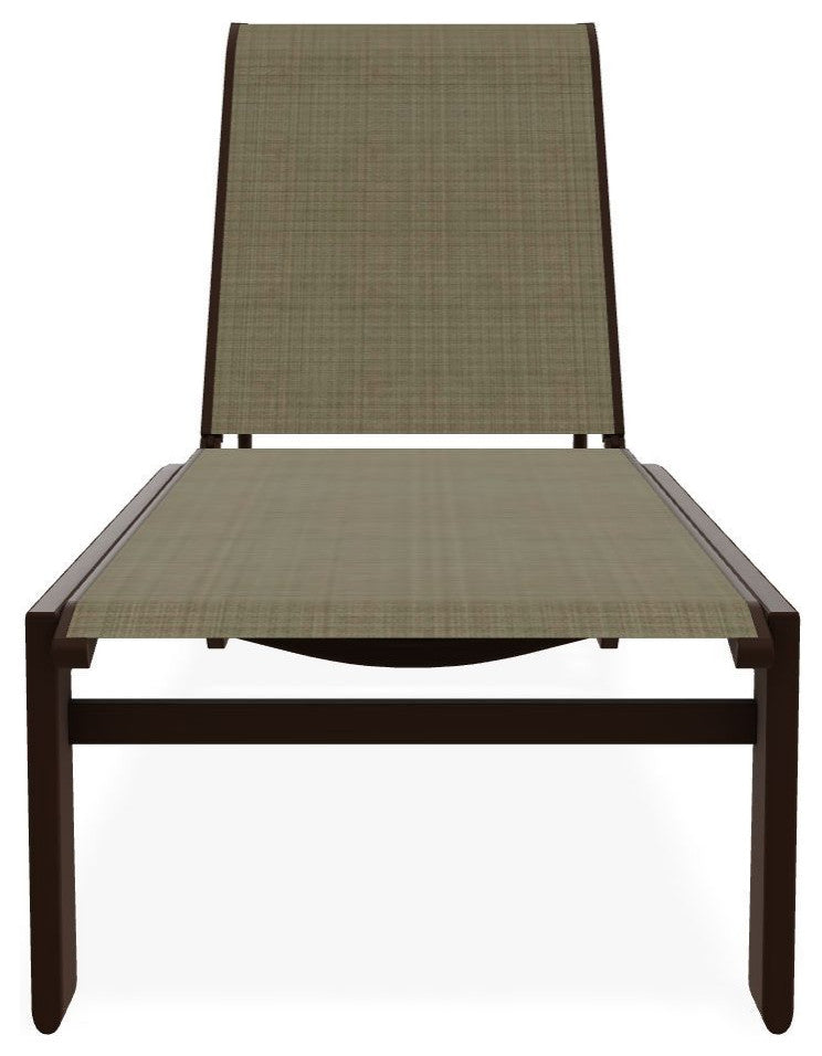 Kendall Sling Stackable Outdoor Chaise Lounge, Elevation Stone/Kona