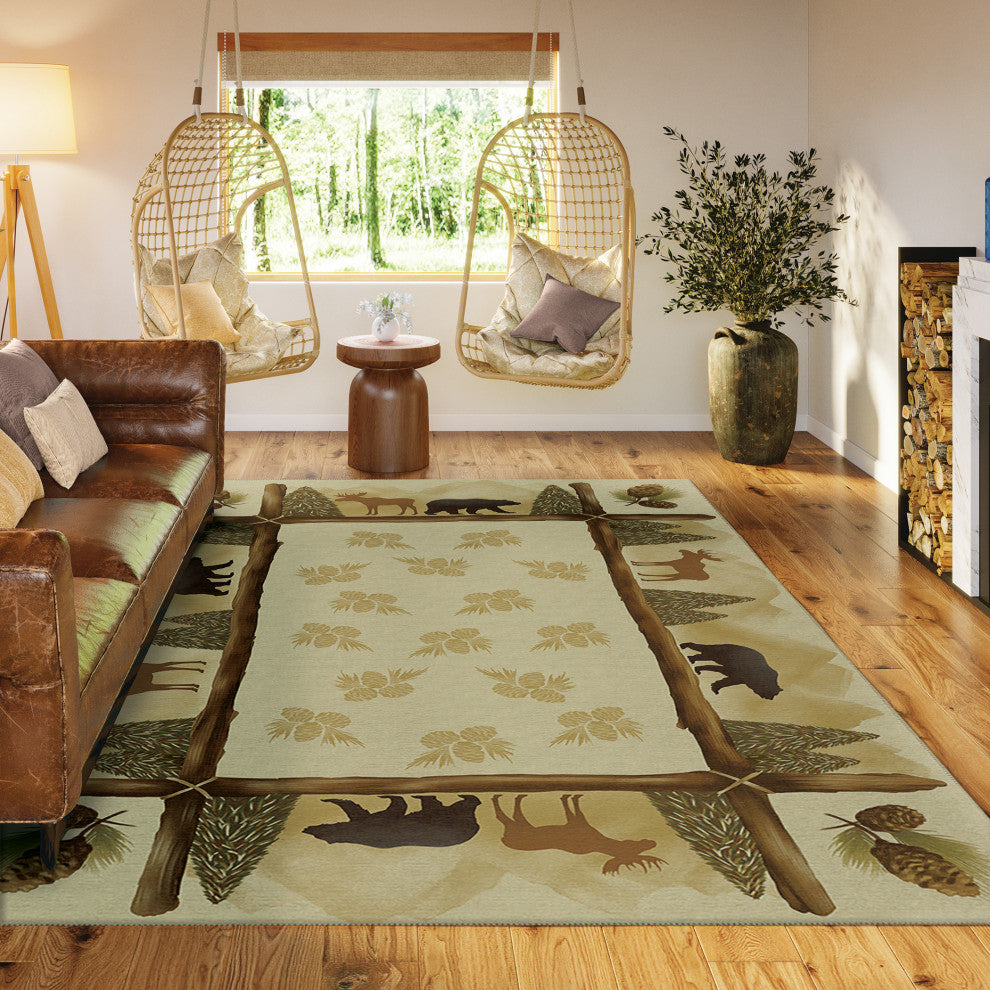 Indoor/Outdoor Excursion EX2 Beige Machine Washable 3' x 5' Rug