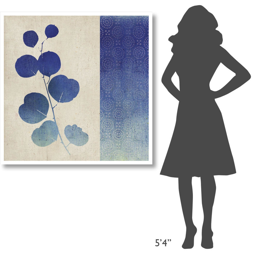 "Indigo Leaves II" Digital Paper Print by Studio Mousseau, 42"x42"
