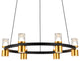 Ellegi 24" ETL Certified Integrated LED Height Adjustable Chandelier, Black