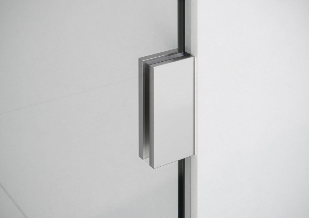 Ursa 30"x78" Frameless Single Glass Shower Panel, Gray Tint, Brushed Nickel