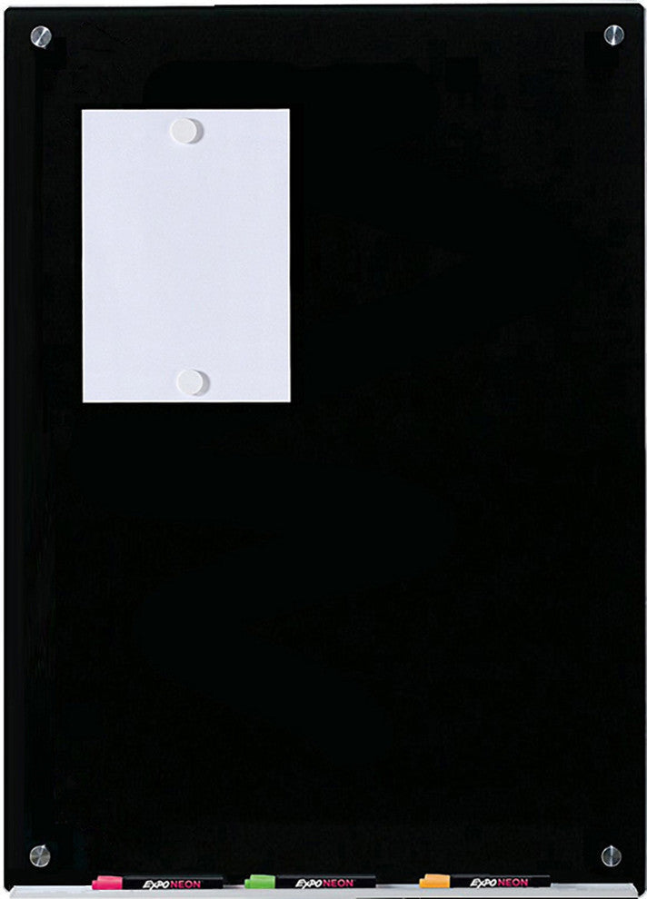 Magnetic Black Glass Dry-Erase Board Set Audio-Visual Direct, 23 5/8"x35 1/2"