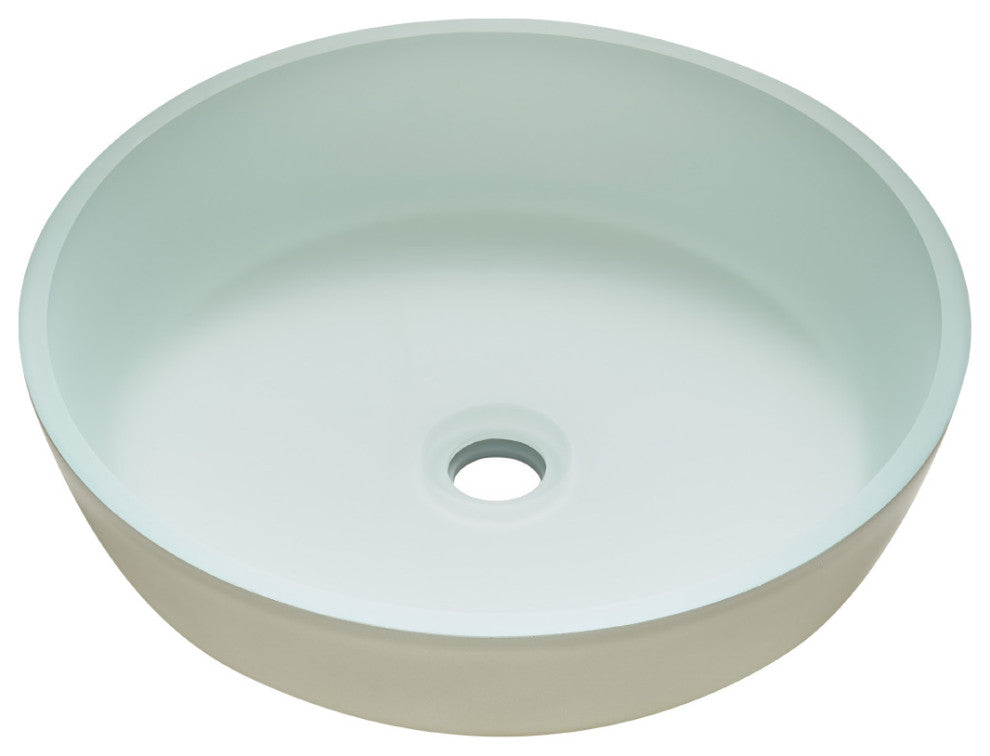 Circular Vessel Bathroom Sink without Faucet, White