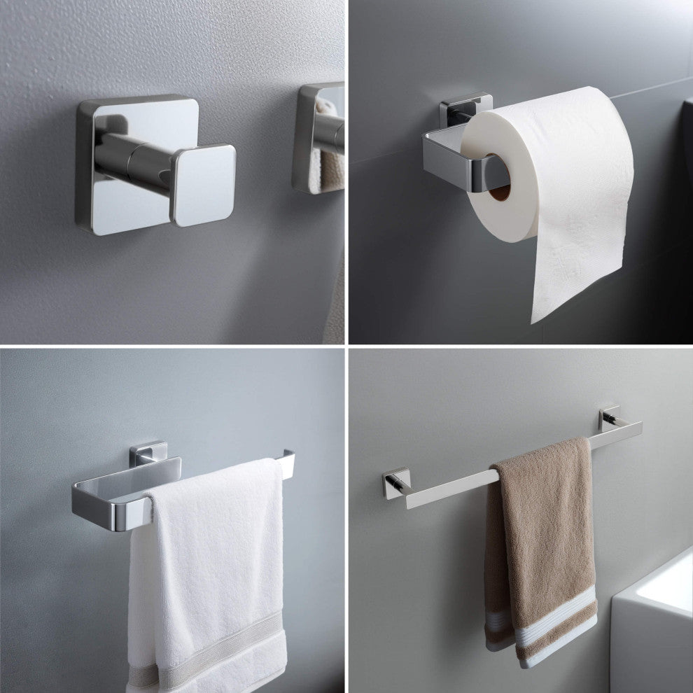 Blaze 4 Piece Bathroom Hardware Set, Chrome