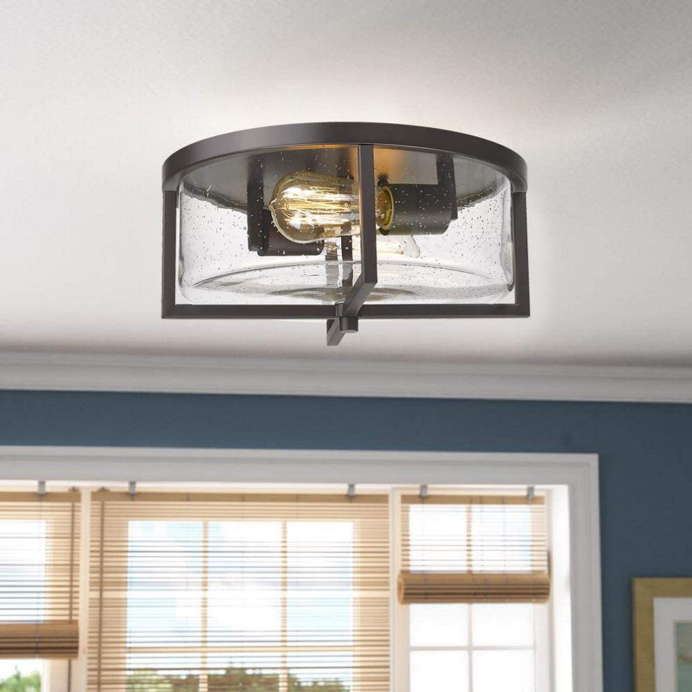 Farmhouse Flush Mount Lights Indoor Close to Ceing Light Fixture with bronze fi