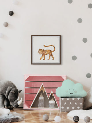 "Tiger Wink" Framed Painting Print, 12x12