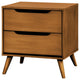 Furniture of America Belkor Mid-Century Modern Wood 2-Drawer Nightstand in Oak