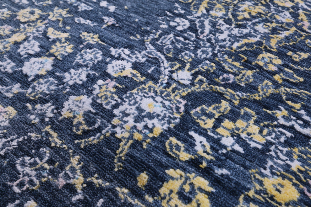 7' 9" X 10' 1" Modern Hand-Knotted Wool and Silk Rug Q11811