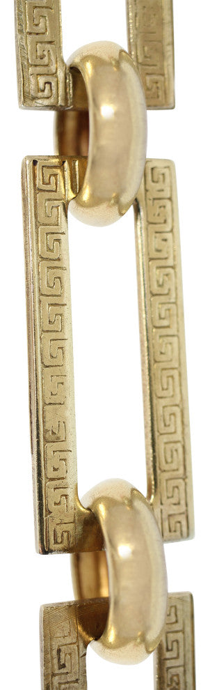 RCH Hardware Brass Greek Key Chandelier Chain, Various Finishes, Polished Brass,