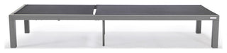 LeisureMod Marlin Patio Chaise Lounge Chair With Gray Frame, Black