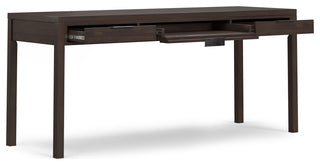Hollander Solid Wood Wide Desk, Warm Walnut Brown