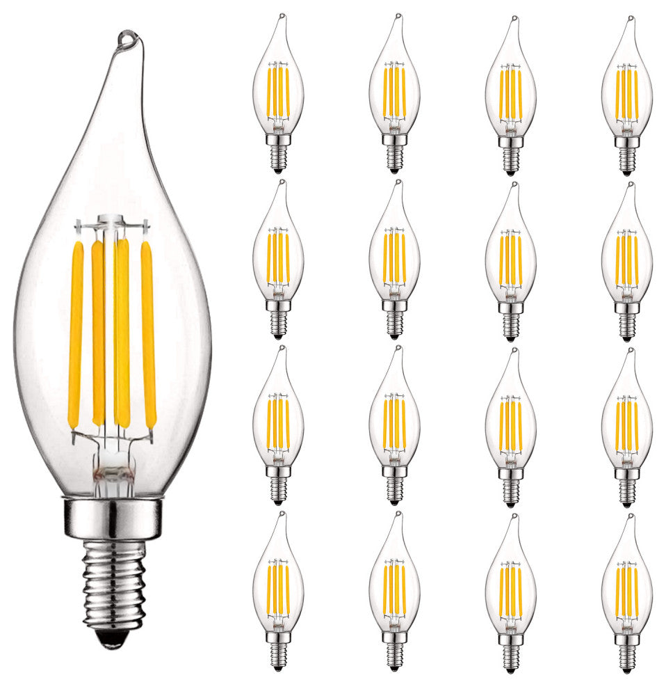 Luxrite Candelabra LED Bulb Warm White 5W Dimmable E12 24 Pack