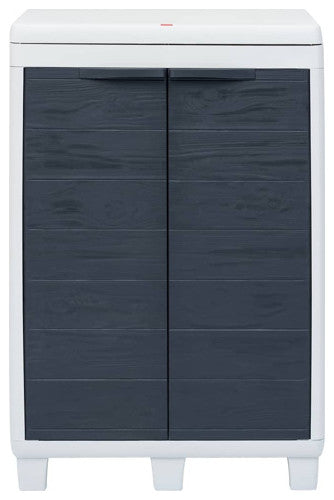 vidaXL Trash Can Garbage Can with 3 Bag Holders Trash Bin Dark Gray Plastic